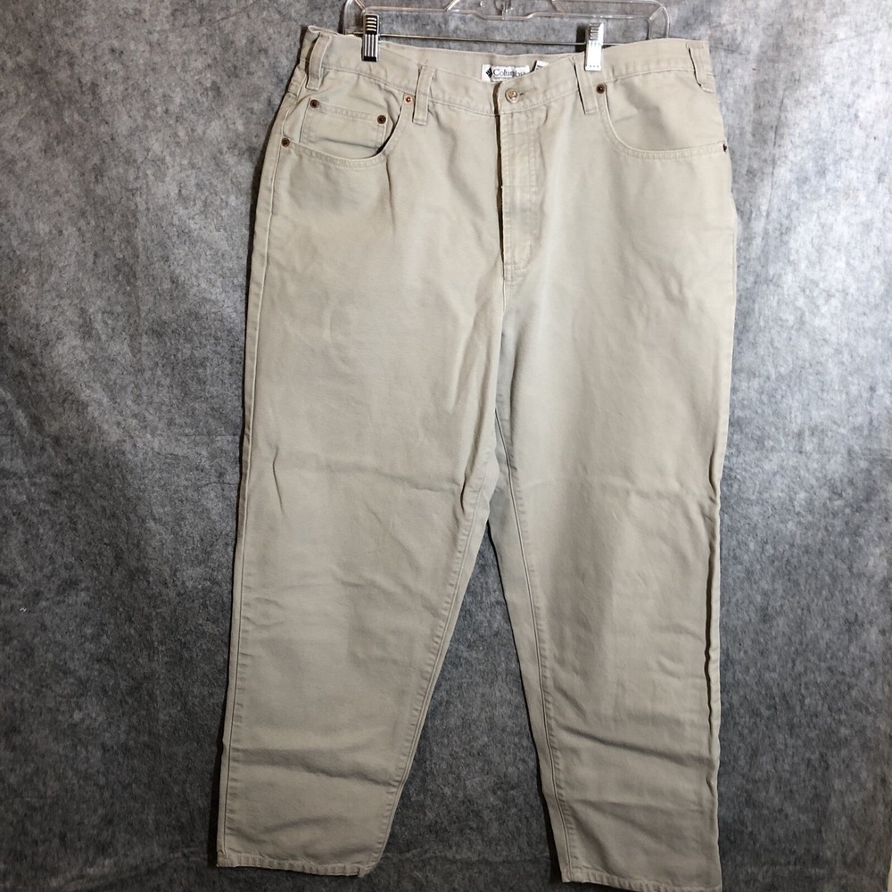 Columbia Jeans Mens 38 Tan Denim Casual Hike Outdoor Chore Workwear Utility